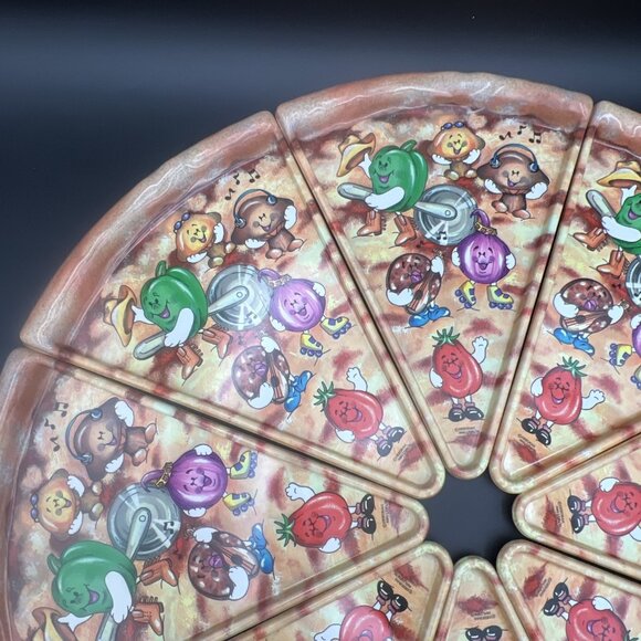 Complete Set (8) Vintage 90's Deborah Mallow Pizza Slice Plates Plastic Party - Picture 5 of 16